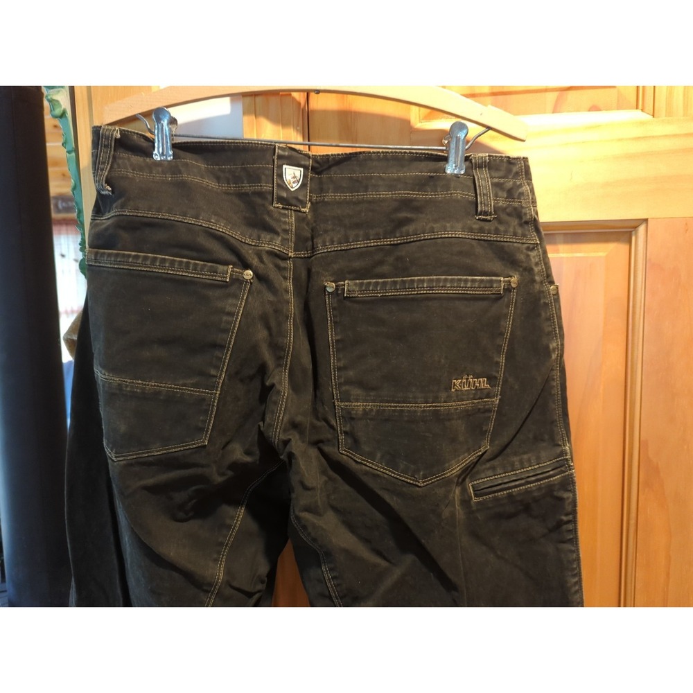Kuhl Pants Mens 34 x 32 Black Washed Distressed Outdoor Rugged‎ Jeans - Picture 8 of 15
